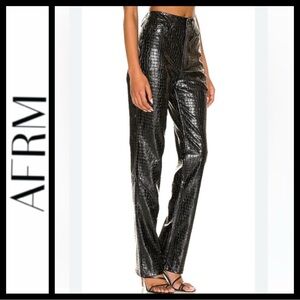 NWOT AFRM Heston Faux Leather Croc Pants